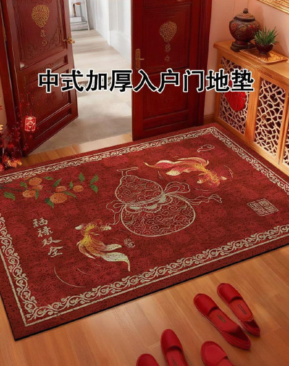 中式加厚入户门地垫玄关客厅大门入户门防滑垫进门丝圈地垫沥水垫