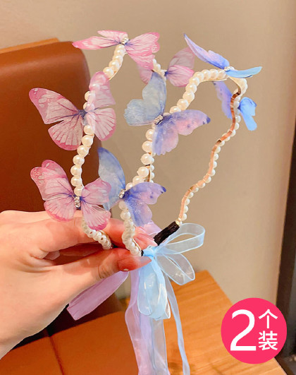 【2个装】发箍儿童立体蝴蝶发箍头饰可爱儿童发箍森系蝴蝶发箍