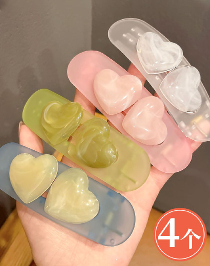 【4个装】超大果冻鸭嘴夹软萌爱心头饰后脑勺抓夹一字夹鲨鱼发夹