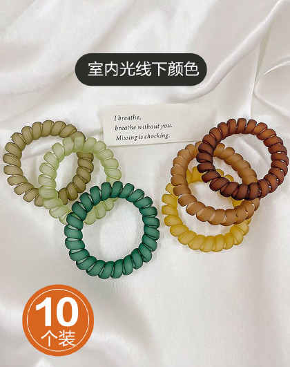【10个装】日系无痕橡皮筋女扎头绳不勒头发绳感磨砂电话线发圈