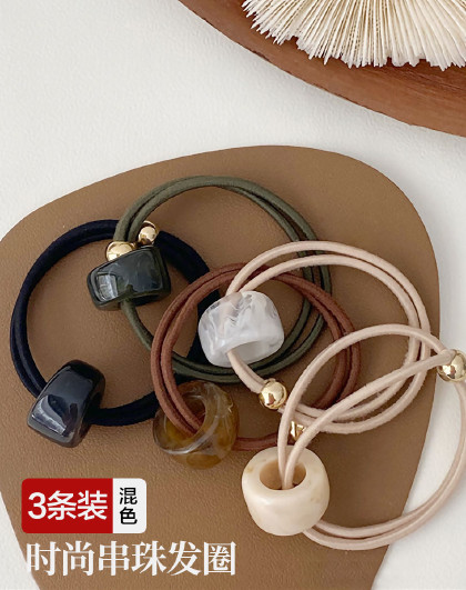 5件套简约扎发皮筋手绳女扎丸子头发饰绑马尾森系发绳发圈