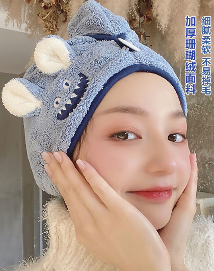 超吸水成人浴帽擦头发速干毛巾可爱卡通立体怪兔子浴帽干发帽