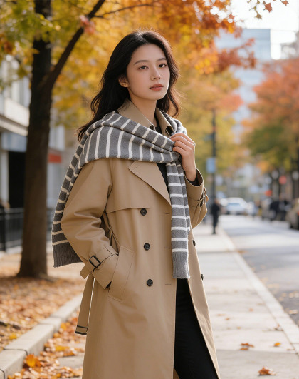 百搭披肩外搭女士围巾夏季空调房防寒护肩护颈条纹护肩颈小披肩