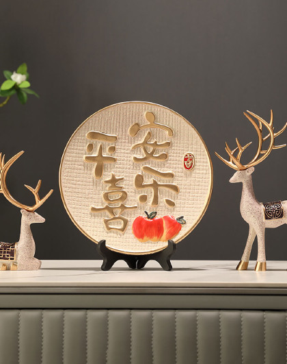 3件套档轻奢家居酒柜装饰客厅电视柜创意乔迁新居新中式装饰摆件