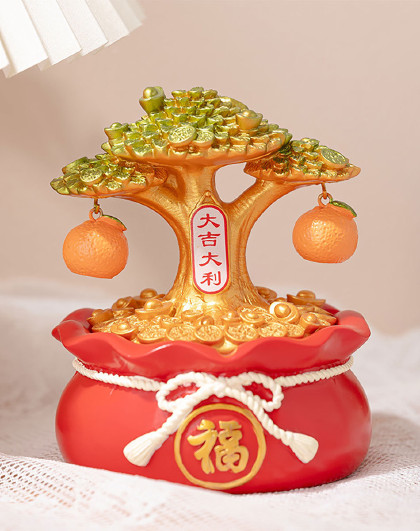 家用创意玄关客厅带盖茶几收纳盒烟灰缸摆件摆饰福袋烟灰缸