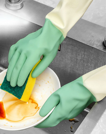3双装家用家务耐用防水厨房干活专用做饭清洁洗衣衣服清洁手套
