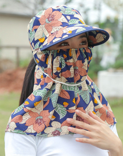 2个装夏季女士护脸颈遮阳帽户外出行防尘农用干活户外骑行工作帽