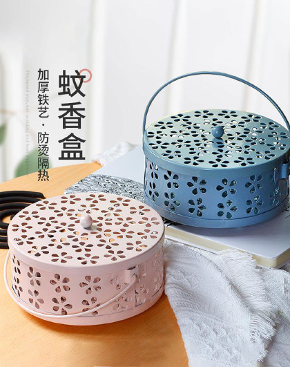 铁艺蚊香盘托家用神器蚊香架子防火防烫带盖室内创意香炉放蚊香盒