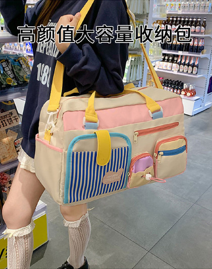 健身包收纳包出差便携包防水行李包袋子斜挎包高颜值大容量收纳包