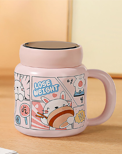 家用情侣水杯可爱咖啡早餐杯燕麦杯子茶杯喝水杯子卡通可爱马克杯