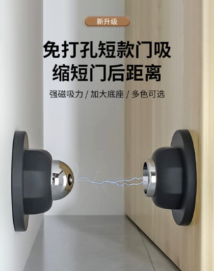 3套装短款免打孔防撞门吸门挡器卫生间门后家用防撞硅胶门碰静音
