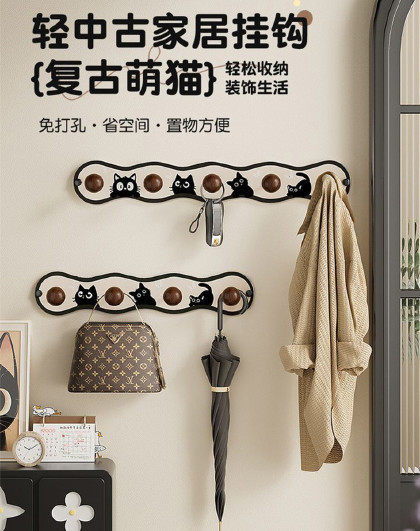 2件套卧室玄关入户多功能门后挂衣架墙上壁挂入户玄关门后衣帽架